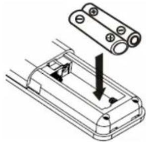 Sunstech LCXUM500 - Einlagen der Batterien in die Fernbededierung - 1