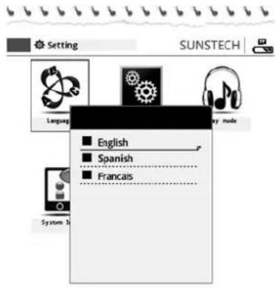 Sunstech EBI2 - Menu de sélection de la langue - 1