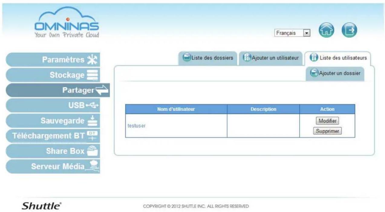 Shuttle KD22 - Menu Partager - 1