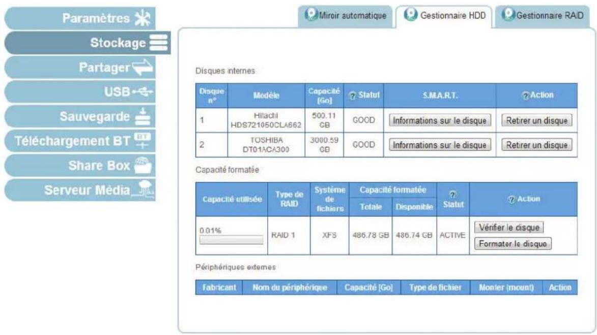 Shuttle KD22 - Menu Gestionnaire de disque - 1
