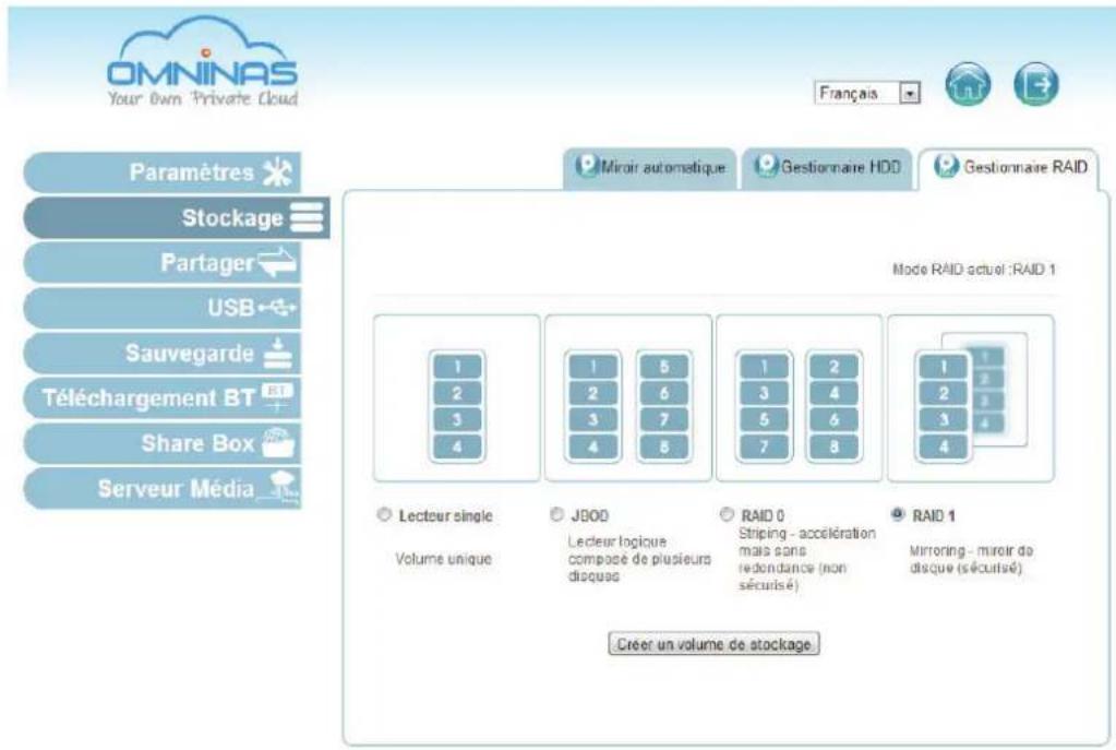 Shuttle KD22 - Menu Stockage - 1