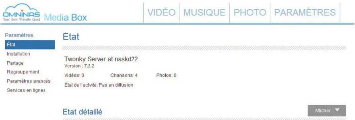 Shuttle KD22 - Configurer les paramètres Twonky - 1