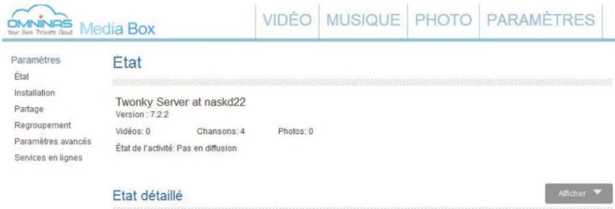 Shuttle KD22 - Paramétrer Serveur Média - 2