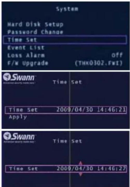 SWANN SW343DPM - Ajustando la Hora del DVR - 1