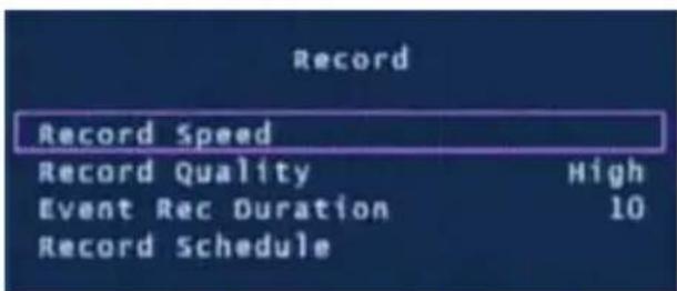 SWANN SW343DPM - Menu de Grabación - 1