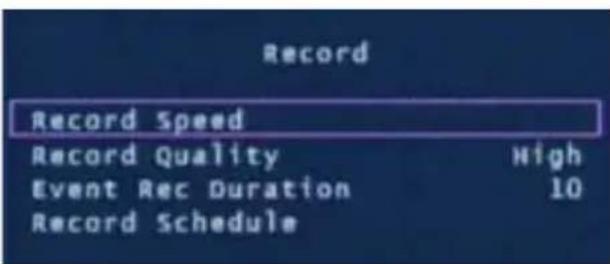 SWANN SW343DPM - Record Menu - 1