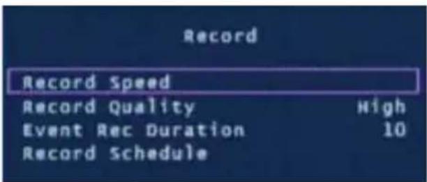 SWANN SW343DPM - Menu enregistrement - 1