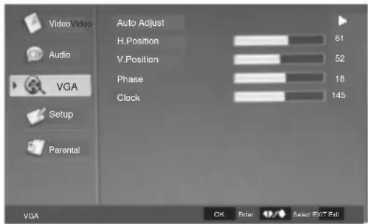 SWEEX TV122 - + Menu principal en mode Entrée VGA - 1
