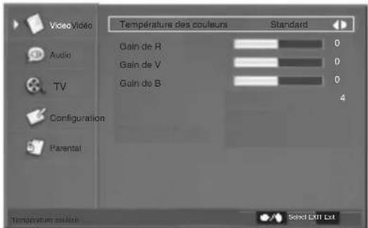 SWEEX TV122 - Fonctionnement du Menu en mode TV - 2