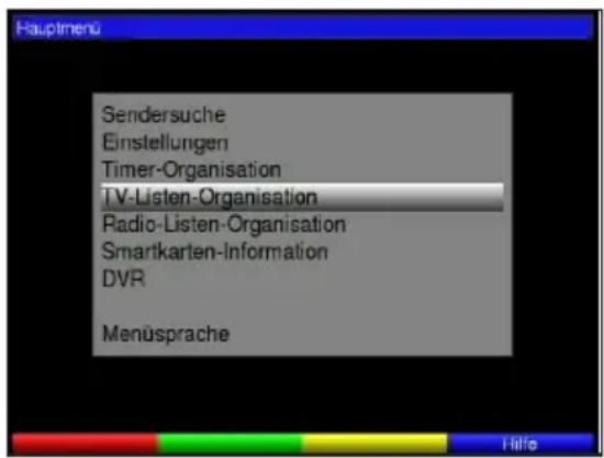 TECHNISAT TechniBox HD VAC - Appel de l'interface de gestion des programmes - 1