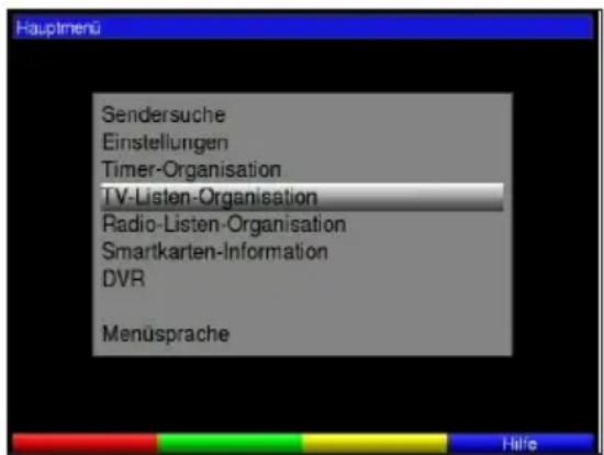 TECHNISAT TechniBox HD VAC - Programmlistenverwaltung aufrufen - 1