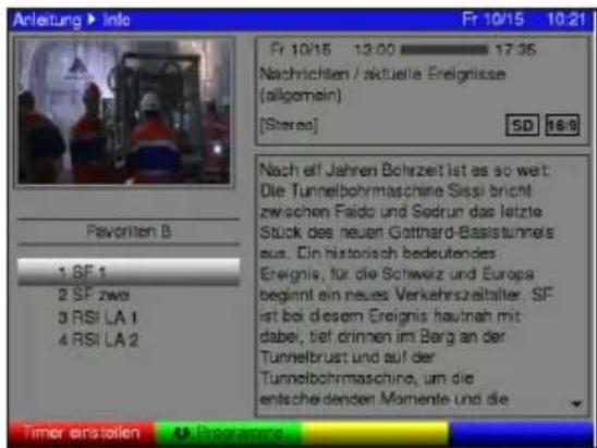 TECHNISAT TechniBox HD VAC - Informations EPG - 1