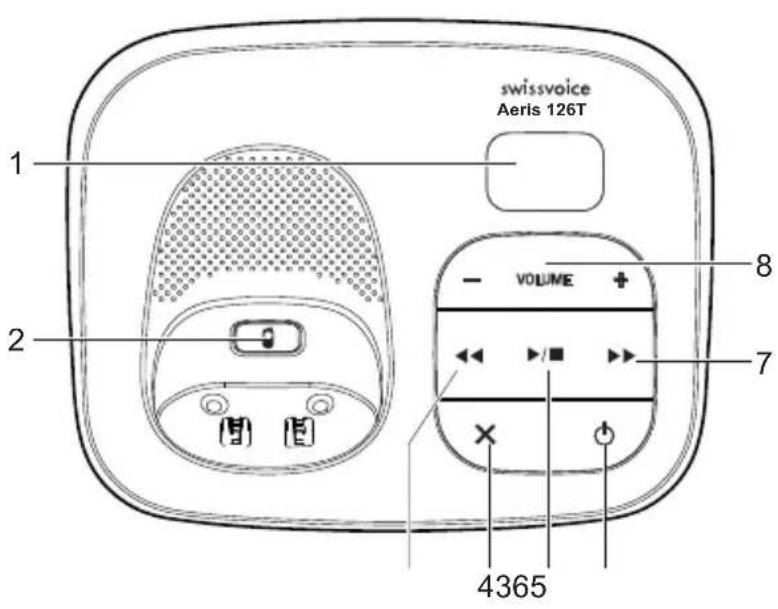 SWISSVOICE Aeris 126T - Base Aeris 126T avec répondeur - 1