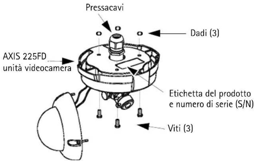 AXIS 225FD - Seguire le istruzioni per installare il kit di montaggio in sospensione AXIS 225FD - 5