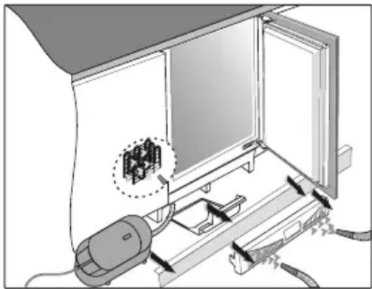 TEKA TGI 120.1 D - Cleaning of the condenser U verwijdert stof van de condensator op de volgende manier: - 1