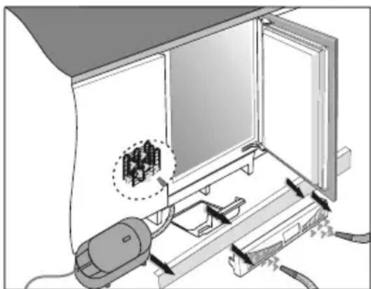 TEKA TGI 120.1 D - Dust from the condenser should be vacuumed in the following manner: - 1