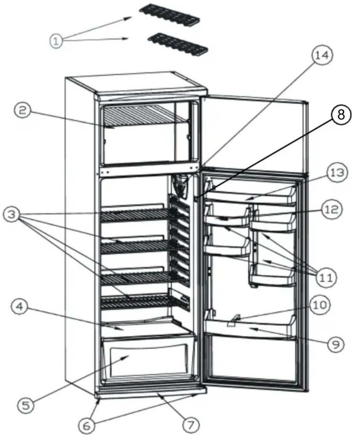 TEKA FT1 410 - TEIL 7. BAUTEILE UND VORRATSFÄCHER - 1