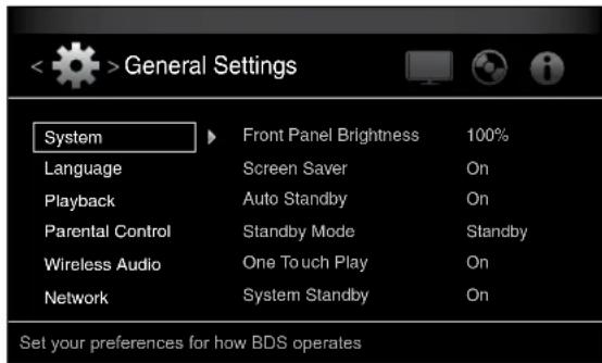 HARMAN KARDON BDS 277BQ230B2 - Réglages généraux du récepteur BDS - 1