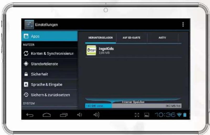 INGO Tablet Premium 7 - Applications verwijderen - 1
