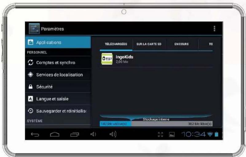 INGO Tablet Premium 7 - Déinstallation d'applications - 1