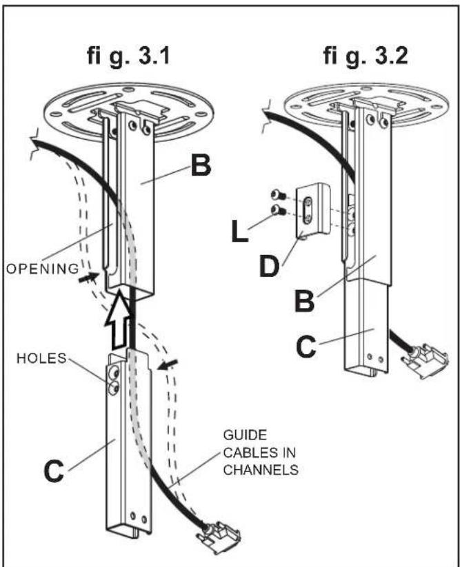 Peerless-AV PC932AW - Installing Inner Channel and Routing Cables - 2