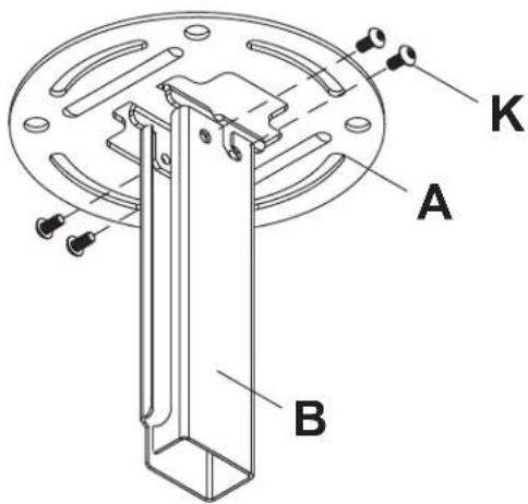 Peerless-AV PC932BW - Instalación del Riel Exterior a la Placa de Techo - 2