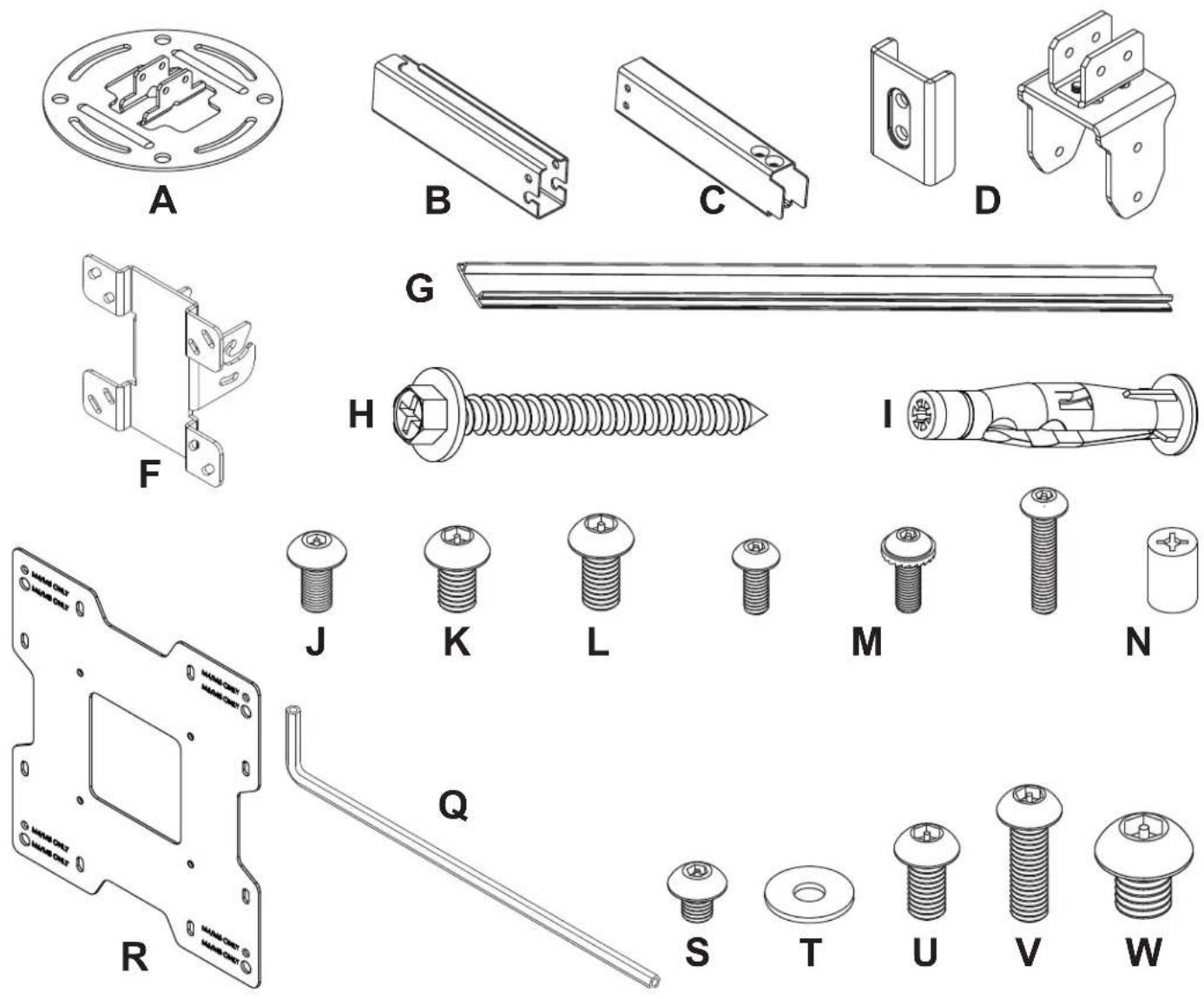 Peerless-AV PC932BW - Part List Continued - 1