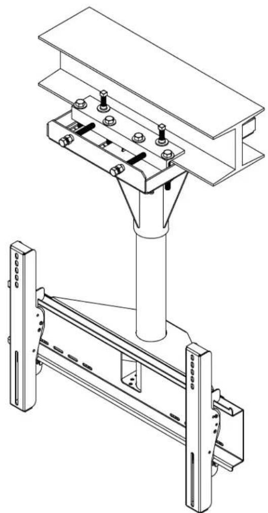 Peerless-AV ECMU02IS - Wind Rated I-beam Tilt Mount for 32" - 65" Outdoor Flat Panel Displays - 1