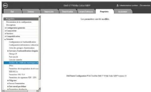 DELL C5765dn - Paramétres SSL/TLS dans l'Outil Web de configuration d'imprimante Dell - 2