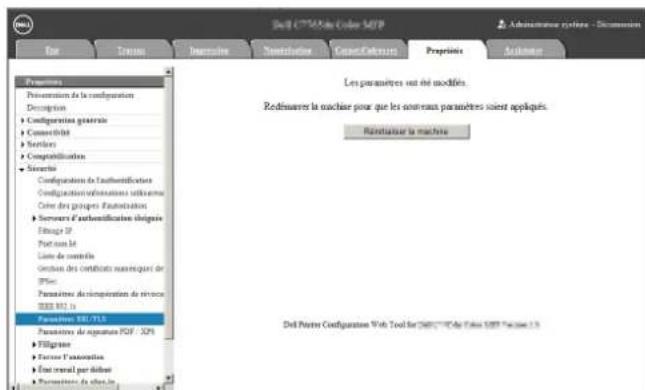 DELL C5765dn - Paramétres SSL/TLS dans l'Outil Web de configuration d'imprimante Dell - 4