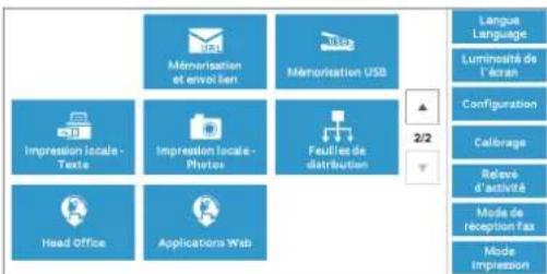 DELL C5765dn - Accès à l'aide des boutons enregistrés sur l'écran [Accueil] - 2