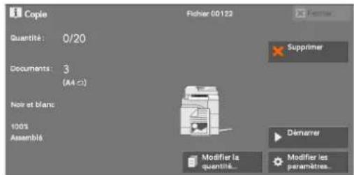 DELL C5765dn - Écran [Copie] lorsqu'un jeu épréuve est en cours de traitement - 1