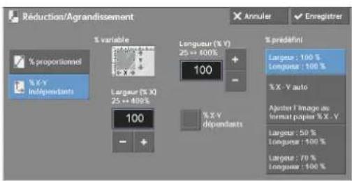 DELL C5765dn - Lorsque le paramètre [% X-Y indépendants] est sélectionné - 1