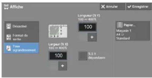 DELL C5765dn - Lorsque le taux [Taux agrandissement] est selectionné - 1