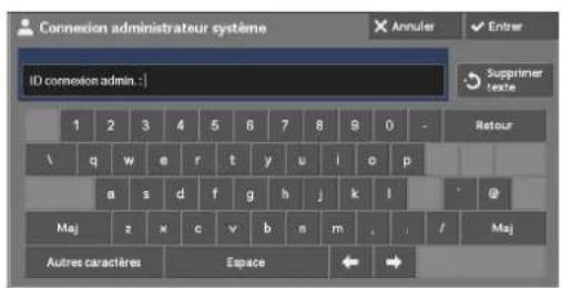 DELL C5765dn - Étape 2 - Saisie de l'ID utilisateur et du mot de passé de l'administrateur système - 1