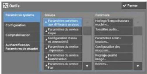 DELL C5765dn - Étape 4 - Sélection d'un onglet dans l'écran [Outils] - 1