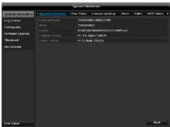 ABUS TVVR41210 - Systeem Informatie - 1
