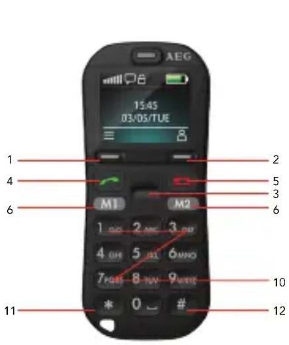 AEG Voxtel M320 - Tasten und Bestandteile - 1