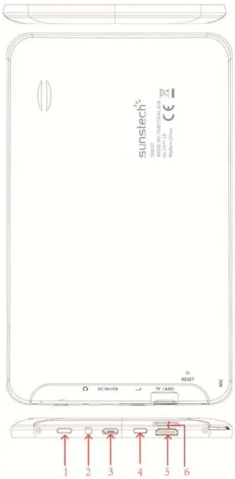 Sunstech TAB77DUAL - Description de la tablette - 1