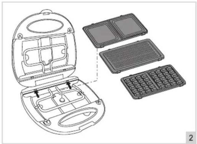 BESTRON ASM8010 - FUNCIONAMIENTO - Sustitución de la planchas de asado - 1
