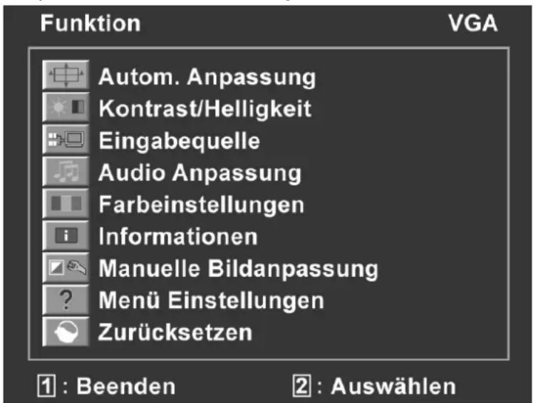 MEDION Akoya P54060 - Das OSD-MENU - 1