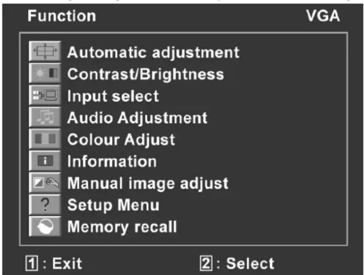 MEDION Akoya P54060 - The OSD menu - 1