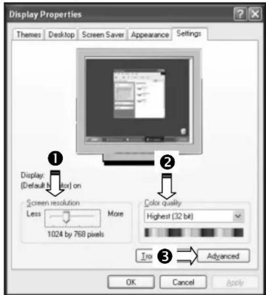 MEDION Akoya P54060 - Monitor settings under Windows XP - 1