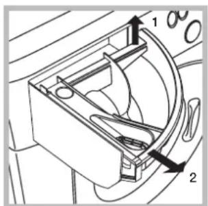 Technical diagram of a car intake manifold with labeled parts 1 and 2