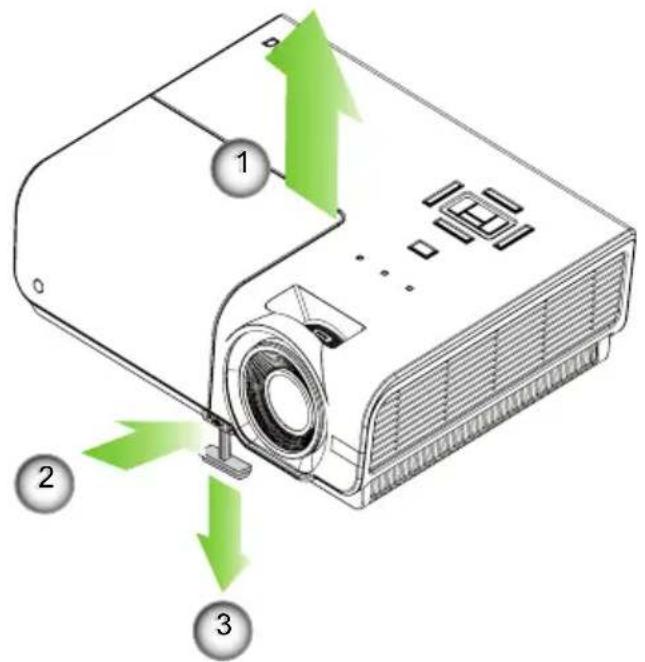 OPTOMA DH1017 - Réglage de la hauteur du projecteur - 2