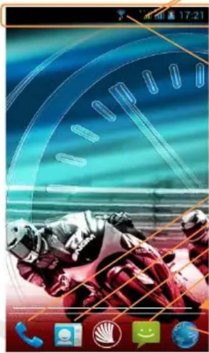NGM-Mobile Dynamic Racing GP - Affichage principal intensité du signal USIM et niveau de batterie Menu principal - 1