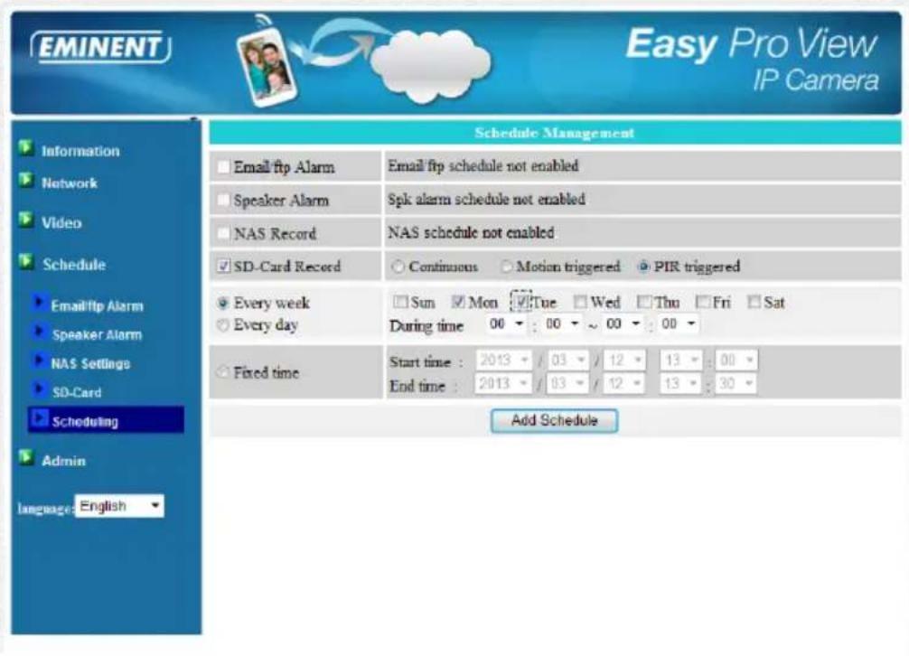 Eminent EM6250HD - Réglages carte SD - 2
