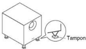 ONKYO HTS3500 - Utilisation des tampons de protection pour le subwoofer - 1