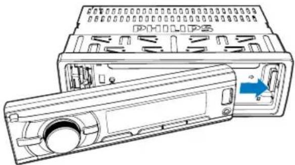 PHILIPS CarStudio CE162 - Fixation du panneau avant - 1