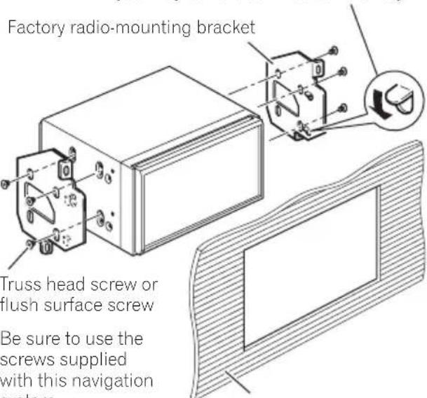 PIONEER AVICZ140BH - Fasteningthenavigationunittothe factoryradio-mountingbracket. - 2